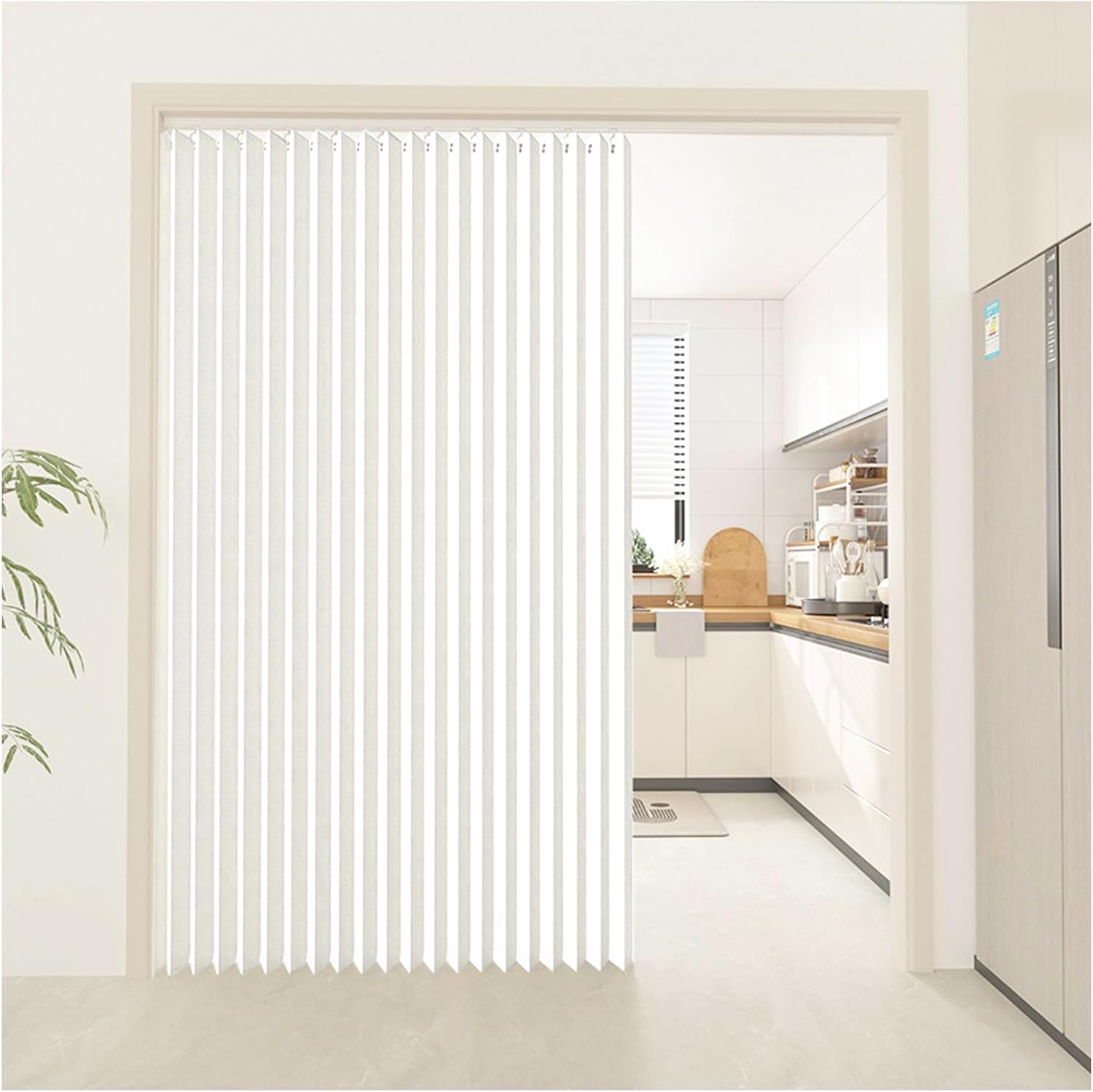 Tenda oscurante per porta magnetica, pieghevole e invisibile, per camera da letto, bagno, soggiorno, divisorio, bianco, 220 x 240 cm