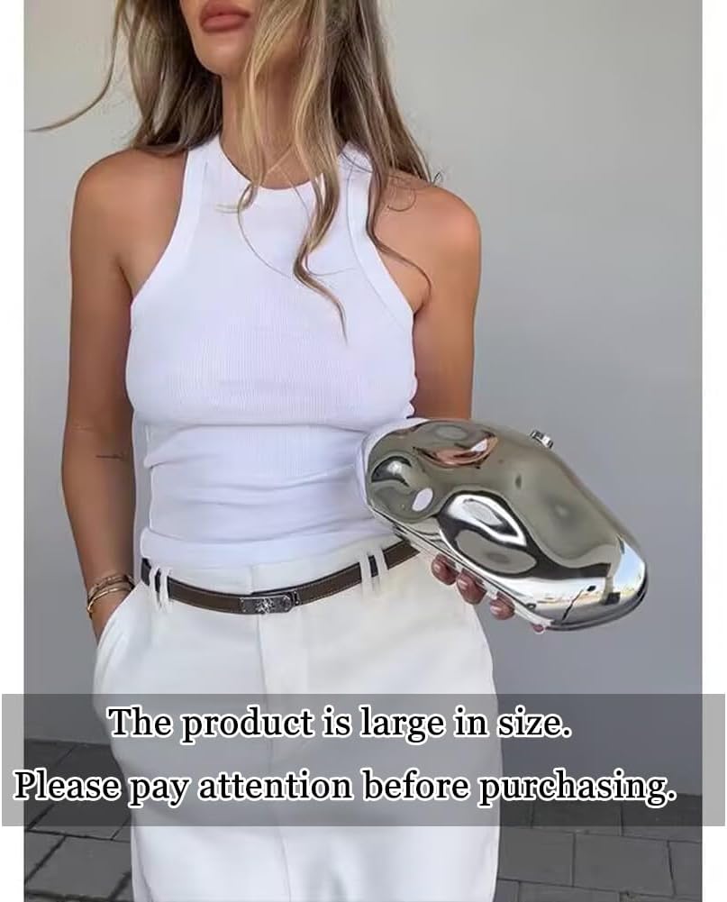 Acrylic Shell Clutch Purse for Women Metallic Evening Bag Large Designer Acrylic Handbag for Wedding Party Prom - Image 4