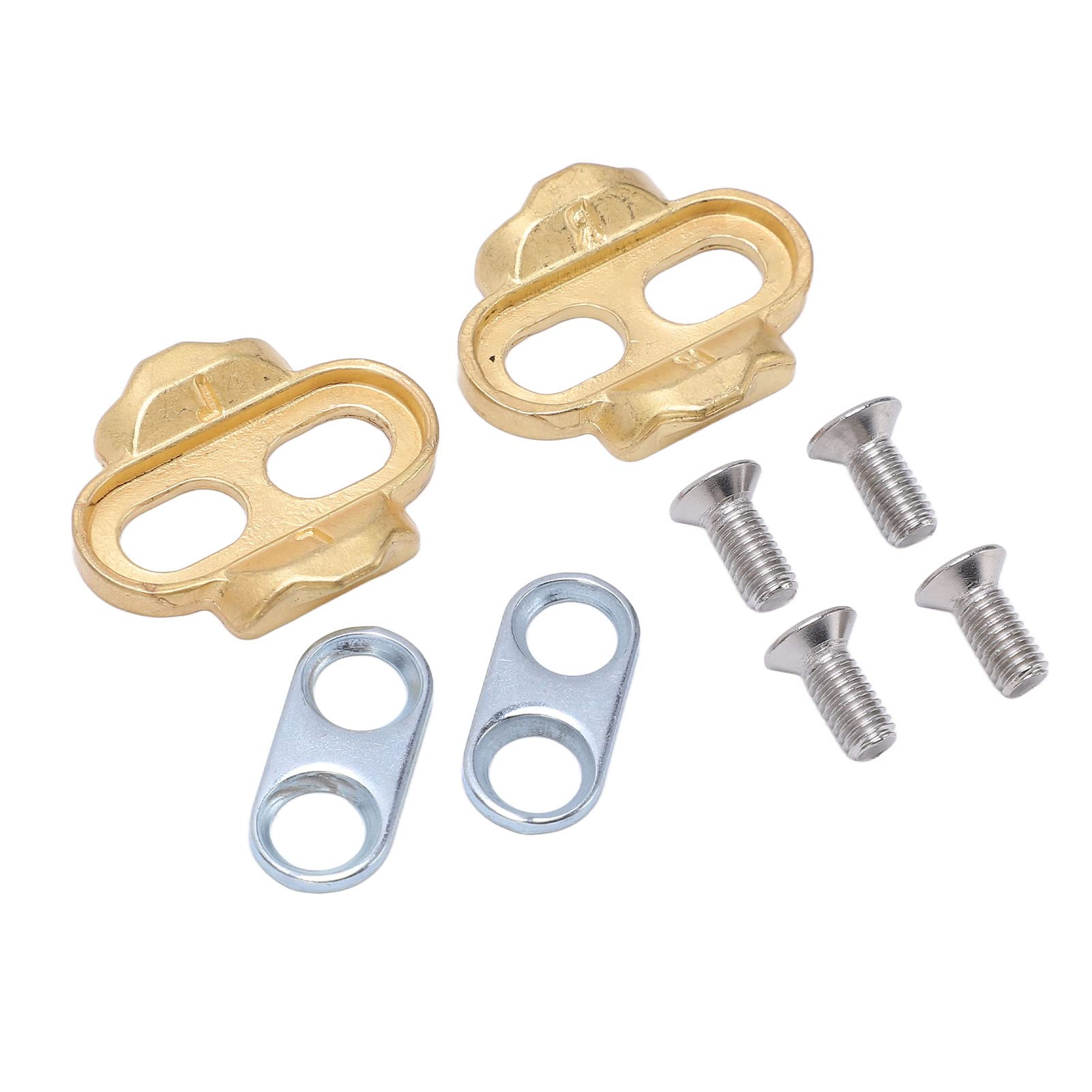 Jerliflyer Bicycle Cleats, 1Pair Copper Easy Installation Bike Pedals Stable Fallproof Locking Plate Bike Upgraded Accessories for Home, Fixing Shop