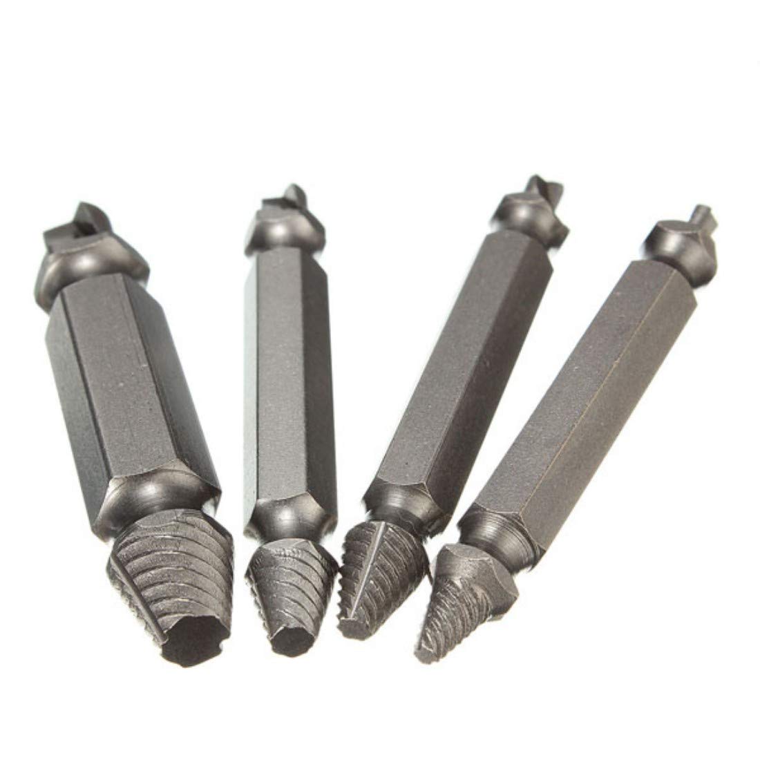 DIY Crafts Repair 4X Double Side Damaged Screw Extractor Out Remover Bolt Stud DIY Works (4 Pcs Set, Pattern No # 1) 2
