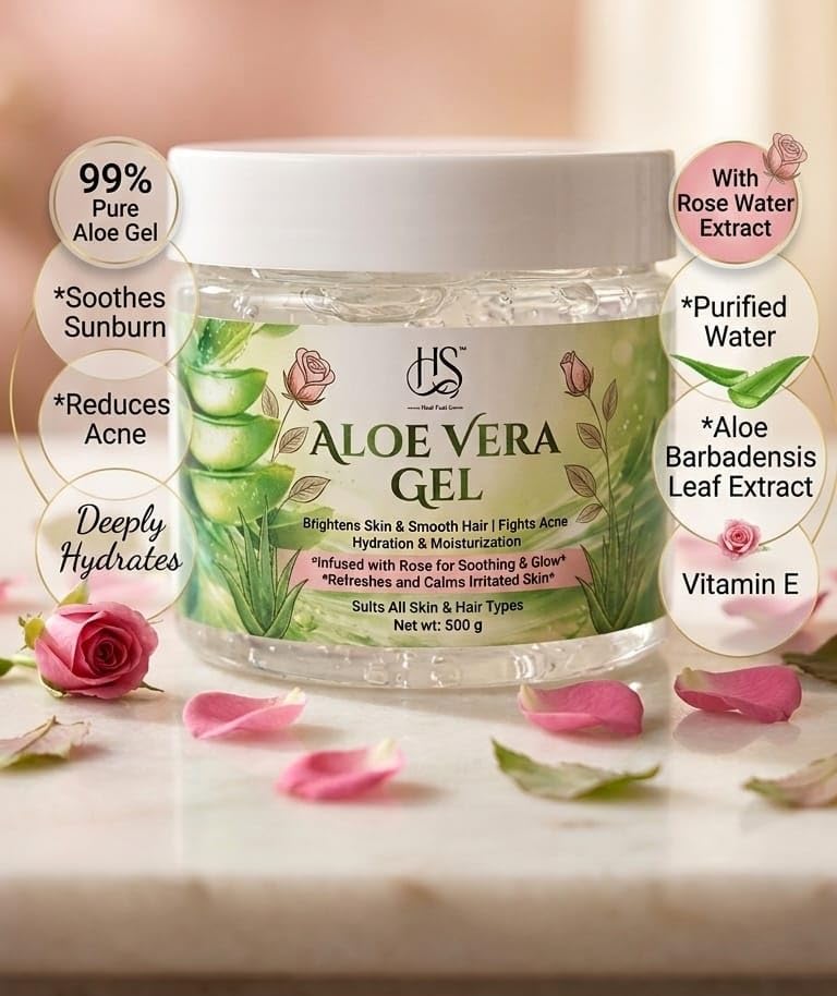Image of Pure Aloe Vera Gel | Deep Hydration & Skin Soothing | Natural Moisturizer for Face, Hair & Body | 500 gm