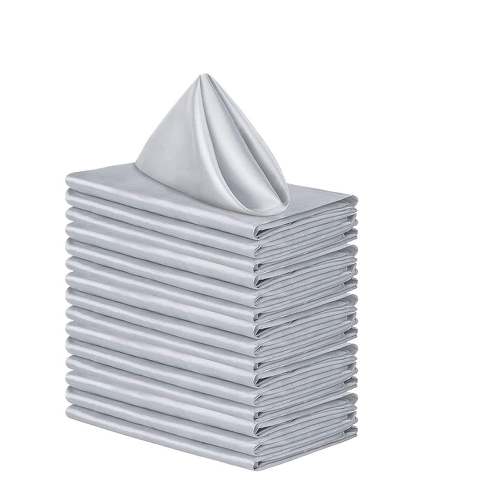 Satin Dinner Napkins 6pcs Satin Napkin 30cm*30cm Towel Soft Table Napkins for Wedding Party Home Hotel Decor(Grey)
