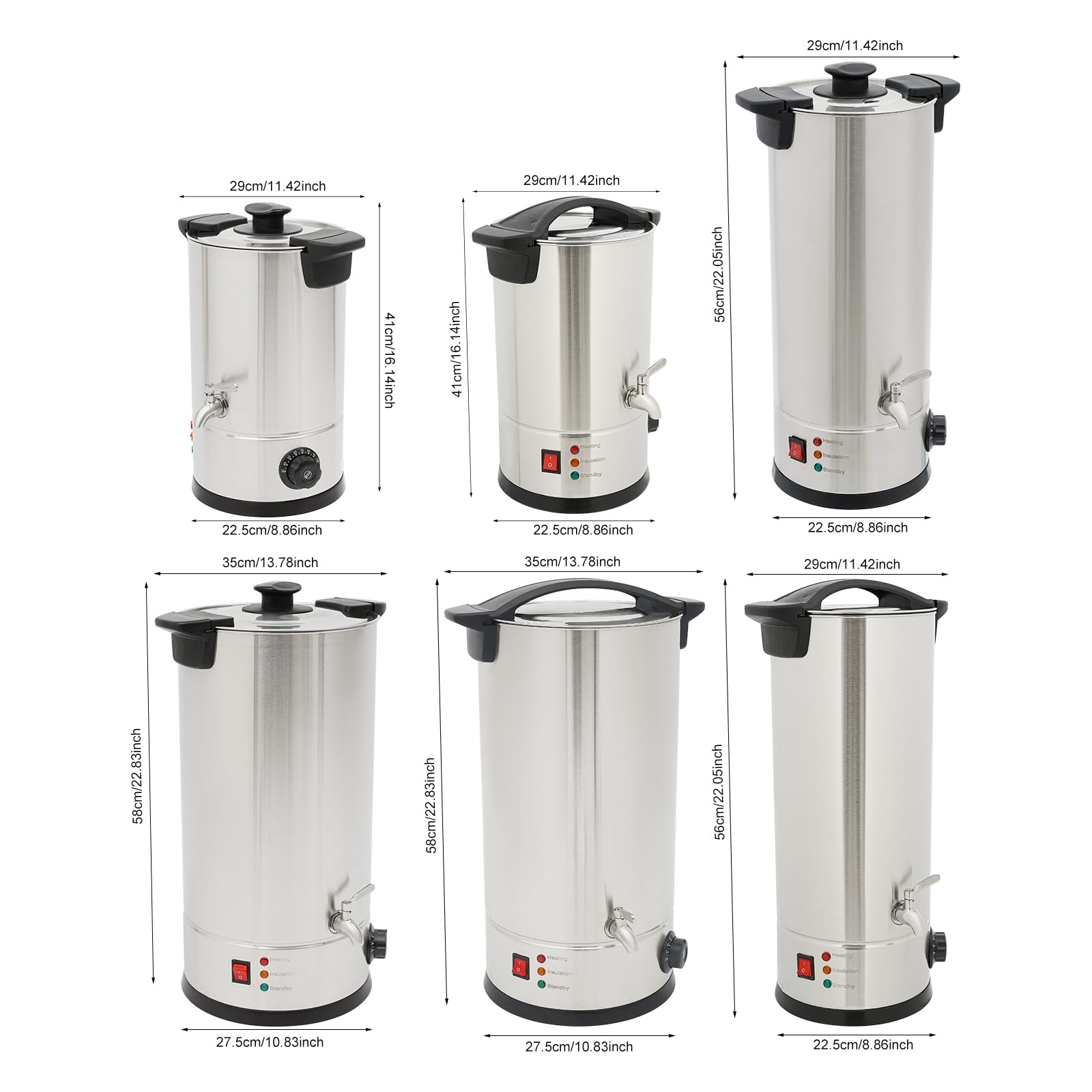 CCAUUB Fuciera per cera, 15 l, in acciaio inox, con beccuccio e regolatore di temperatura | Scioglie cera di soia, cera d'api, paraffina e cera di cocco con 1800 W, 0-110 °C, per candele, sapone e artigianato