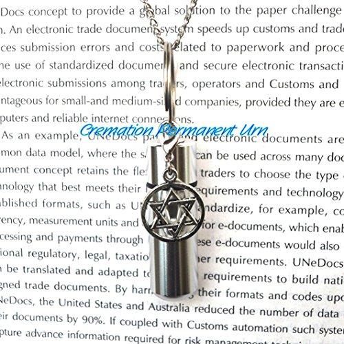 Cremation Permanent Urn Hexagram Cremation Locket, Perfume Vial, Ashes Locket, Silver Hexagram Cremation Locket, Silver Ashes Locket, Memorial Locket, Silver Hexagram Memorial Locket