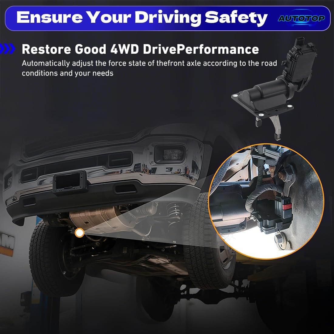 4WD Front Axle Actuator Fork and Differential Shift Fork FIT 2019-2023 Ram 2500 3500 Heavy Duty, Forged Steel Front Axle Disconnect Replaces 68449574AA