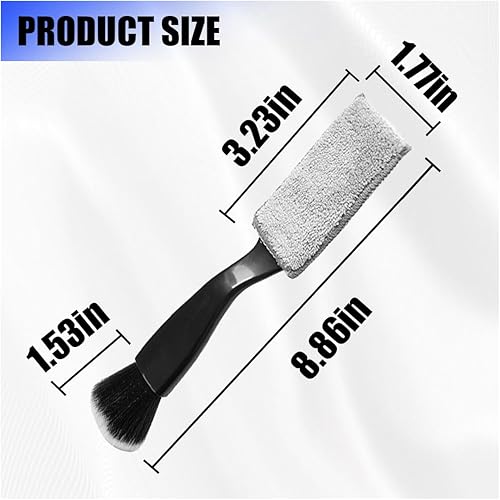 Miniatura 2 de Cepillo de doble cabeza limpiador de automóvil de nailon suave y plumero coral interior y exterior universal para detalles de automóviles para aire