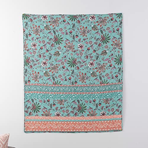 Greenland Home Barefoot Bungalow Audrey Manta, 50 x 60 pulgadas, Turquesa miniatura 4