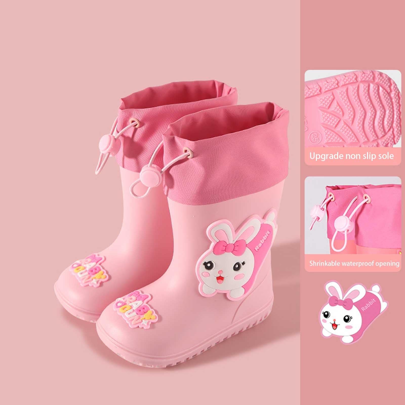Botas niños fácil Poner Botas de Lluvia para niños y niñas, Antideslizantes, cómodas, para Jugar al Libre. (33.5 Big Kids)