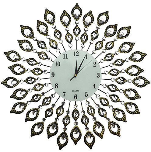 Lulu Decor, 25” Vintage Metal Wall Clock, 9” White Glass