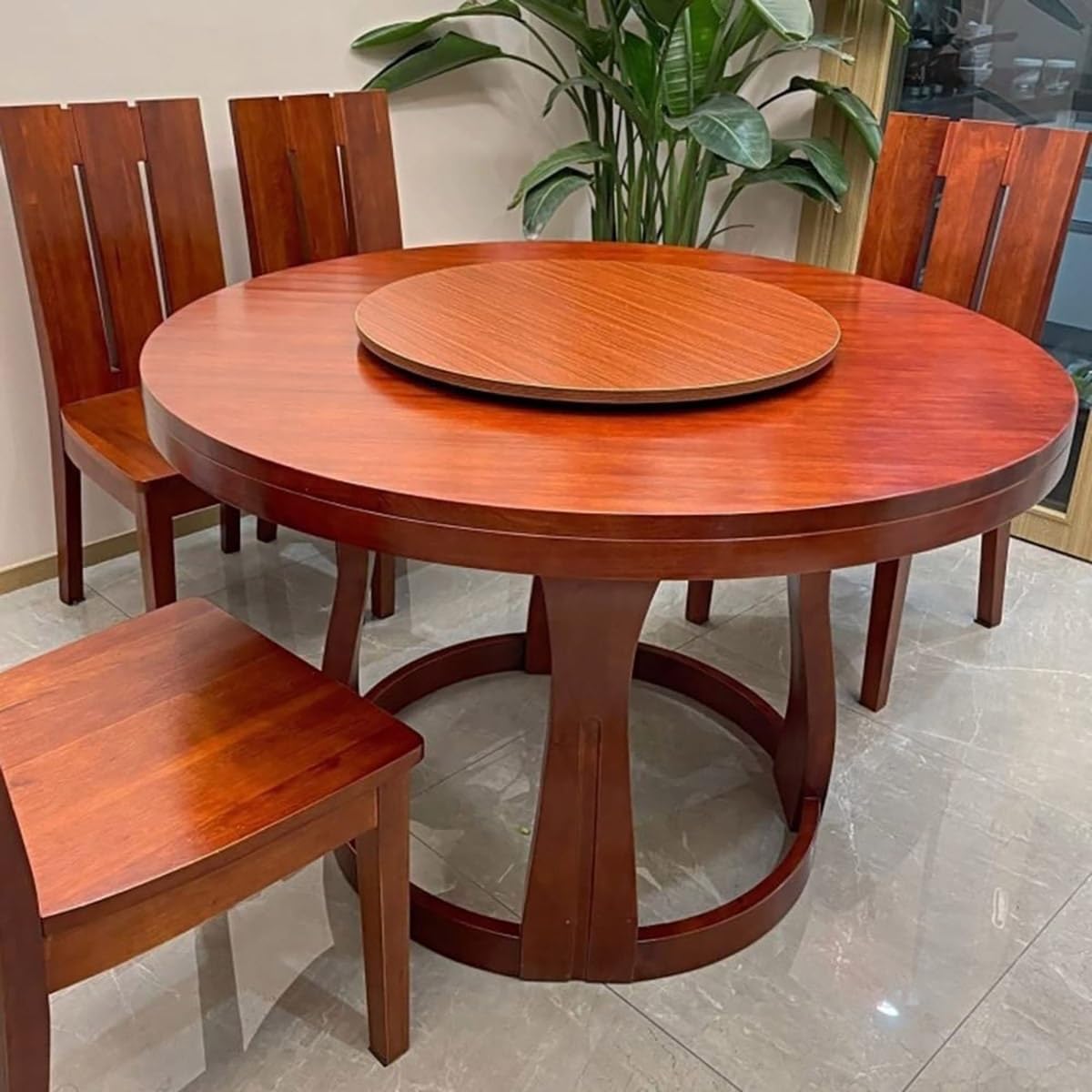Plato Giratorio De Mesa De Madera 45cm 60cm 70cm 80cm 90cm 100cm, Plato Giratorio Redondo para Cocina En Casa, Bandeja De Servicio Lazy Susan De Madera Grande(Rosewood,50cm/20in)