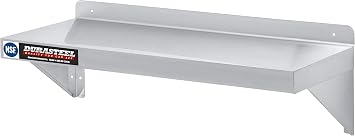 DuraSteel Stainless Steel Wall Shelf - 36" Wide x 12" Deep Commercial Grade - NSF Certified - Industrial Appliance Equipment Restaurant, Bar, Home, Kitchen, Laundry, Garage and Utility Room