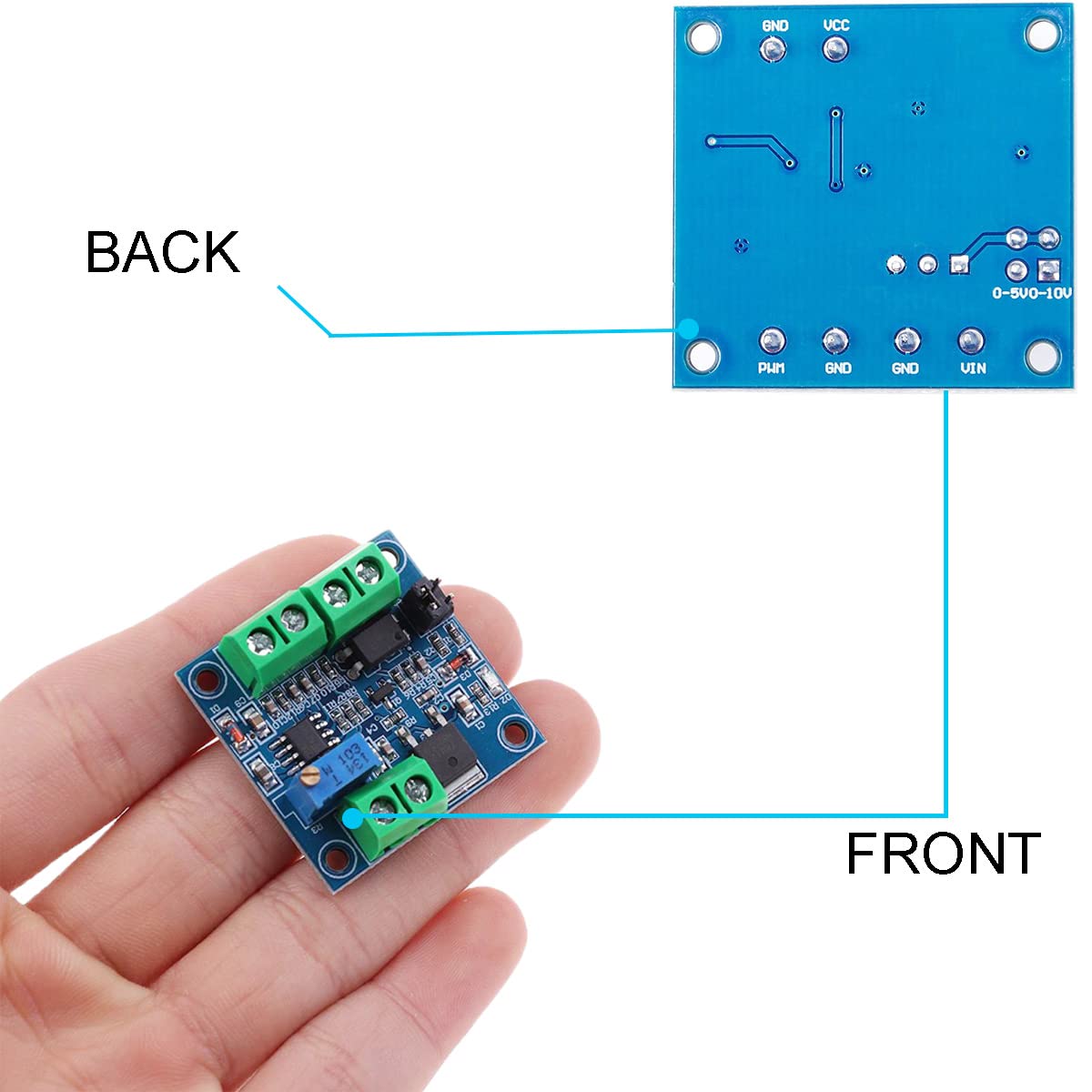 2 pezzi Tensione al modulo PWM Tensione convertita in 0% -100% PWM CC 0-10 V con cavo rosso e nero 26 awg per commutazione dell'interfaccia segnale da digitale ad analogico per PLC