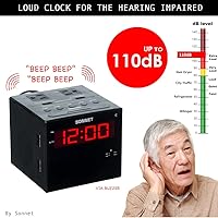 Vista 5 de Sonnet Alarm Clock Charging Station, Bluetooth Speaker, AM FM Radio, Dual USB Charging Ports, Dual AC Outlets, Very Loud Alarm Clock for Heavy