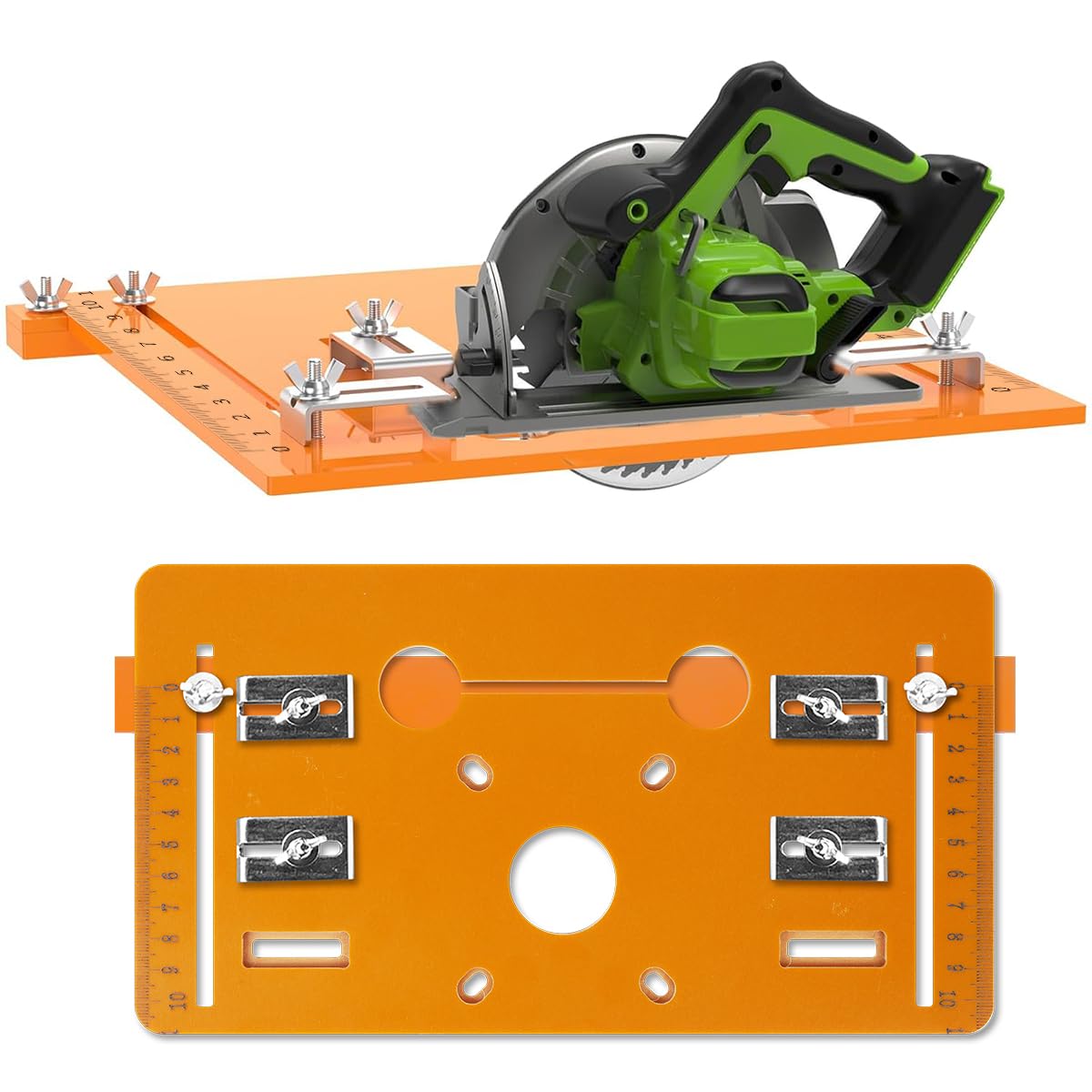 Serplex® Circular Saw Guide Rail Bottom Plate Adjustable Cutting Machine Bakelite Guide with Etched Scale Plate Saw Base Woodworking Bench Accessories, 28x15cm-picture-33