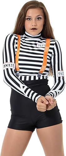 Alexandra Collection Disfraz de prisionero a rayas para mujeres y niñas