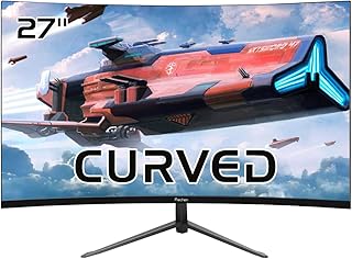 27" Frameless Curved Gaming Monitor 165Hz/144Hz Computer Display, Prechen FHD 1920 x 1080p 1800R Screen, VA, AMD FreeSync Premium, 3000:1, 2ms, HDMI, DisplayPort, USB, Eye Care, VESA Compatible, Black
