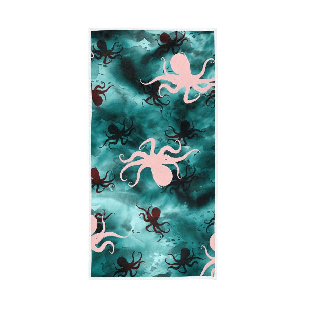 HUYGD Animals Marine on Green Farmhouse Hand Towels Bathroom, Hand Towels for Bathroom, Travel, Camp, Hotel, Spa 15 x 30 Inches