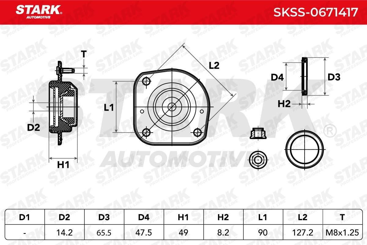 STARK SKSS-0671417 Coupelle d'amortisseur des deux côtés de l'Avant Compatible avec CHRYSLER PT CRUISER PT