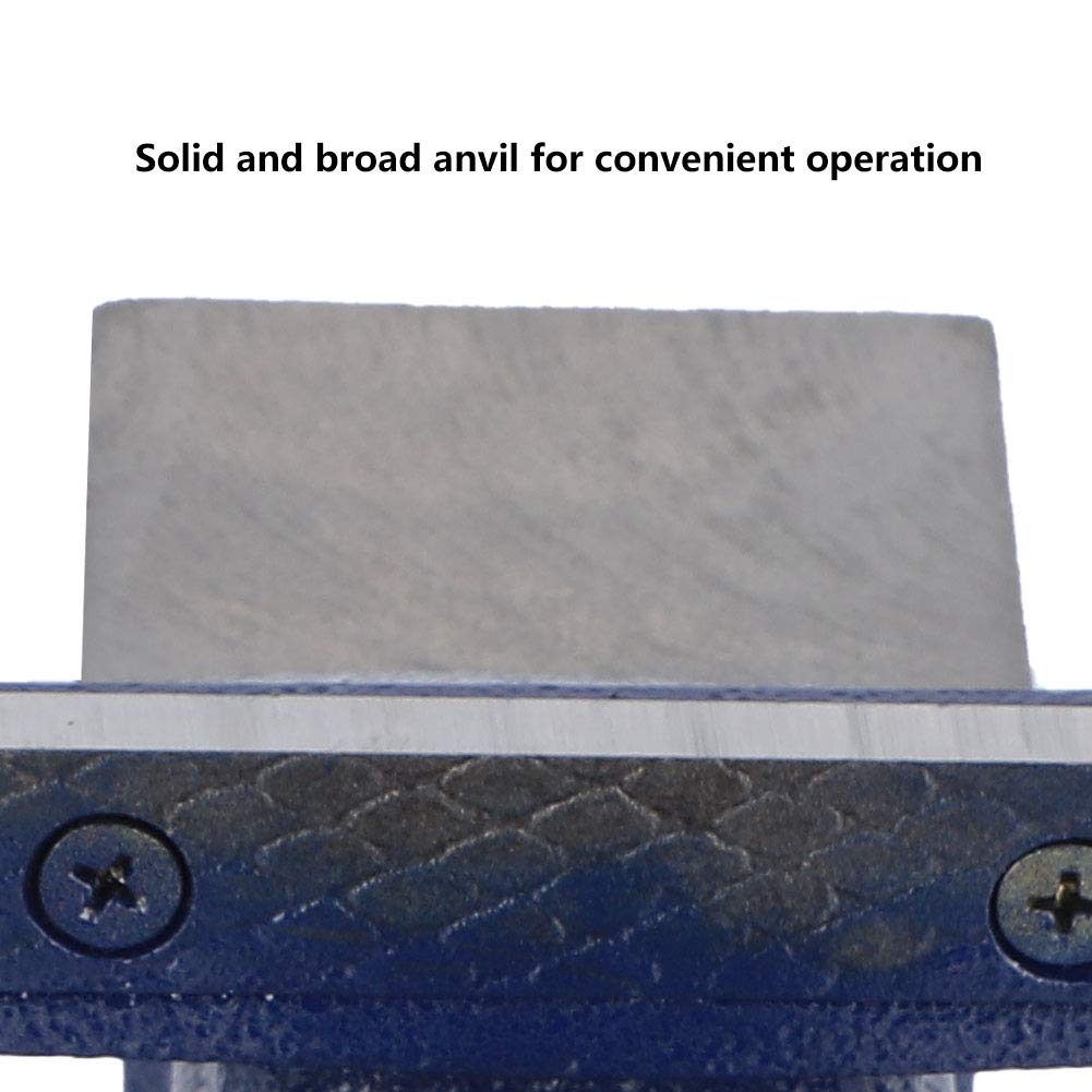 Morsa da banco Morsetto da tavolo con base girevole a 360 gradi per impieghi gravosi con incudine per la lavorazione del legno Lavorazione dei metalli Ghisa Blu 5 pollici 125 mm