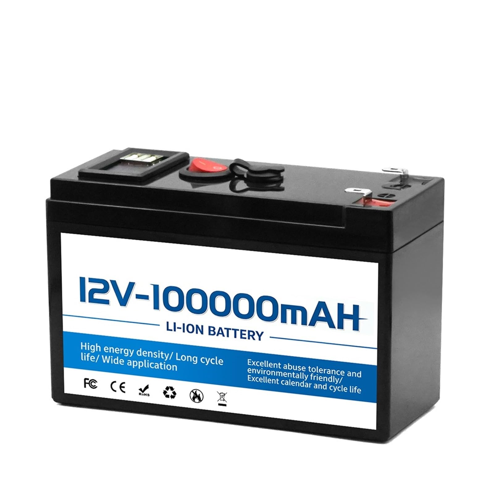 Batterie Au Lithium 12 V 180 Ah LiFePO4 Avec BMS Intelligent – ​​Idéal For L'énergie Solaire, Les Camping-cars, La Marine Et Le Stockage D'énergie Domestique Hors Réseau.(12v Lithium 100Ah)