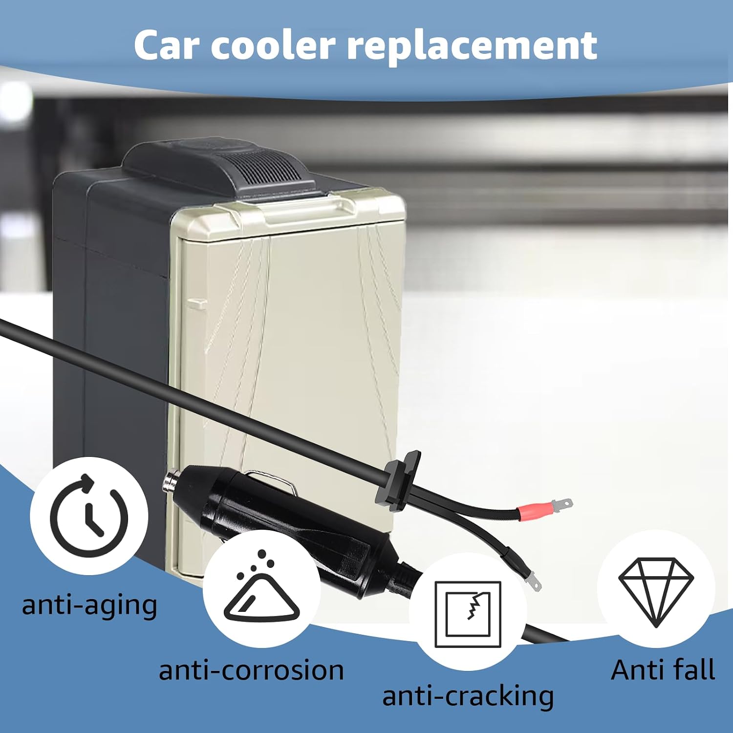 12V/24V for Coleman Electric Cooler DC Power Cord, Thermoelectric Cooler Power Cord Replacement for Coleman 5644-710 5644-707 300000540 5645 Parts