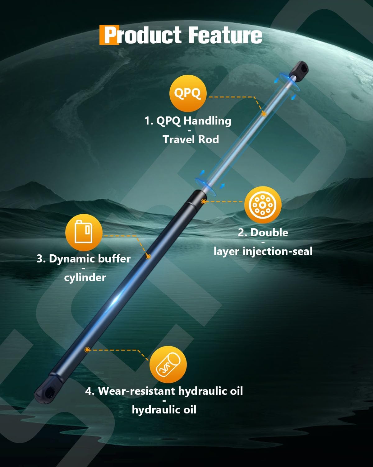 SCITOO Hatch Lift Supports Replacement Struts Gas Springs Shocks Fit for Volkswagen Type-1 1998-2010