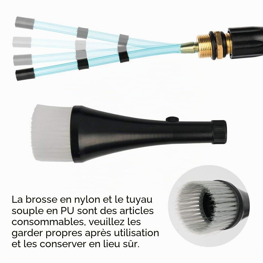 1L de voiture neige mousse Lance lavage pistolet Kit de nettoyage avec 2 set buse connecteur pulvérisateur