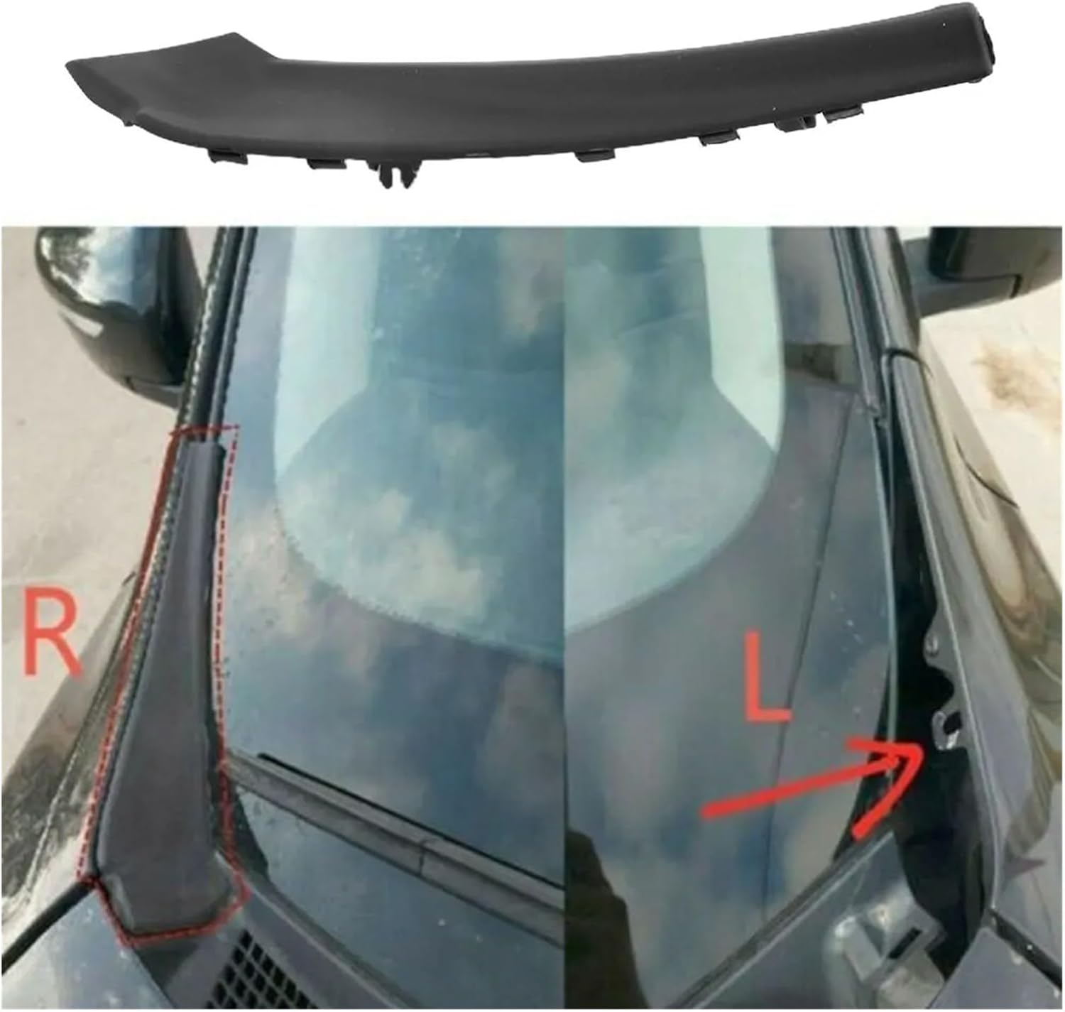 Wiper Side Cowl Cover Trim Panel 2X for Nissan X-Trail for Rogue 2014-2018 Car Front Windshield Wrap Corner Car Water Deflector Cowl Plate Lightweight