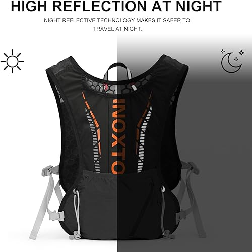 Miniatura 5 de INOXTO Chaleco de hidratación, mochila ligera para correr en el agua, con bolsa de agua de 1.5 L, mochila para senderismo, senderismo, correr,