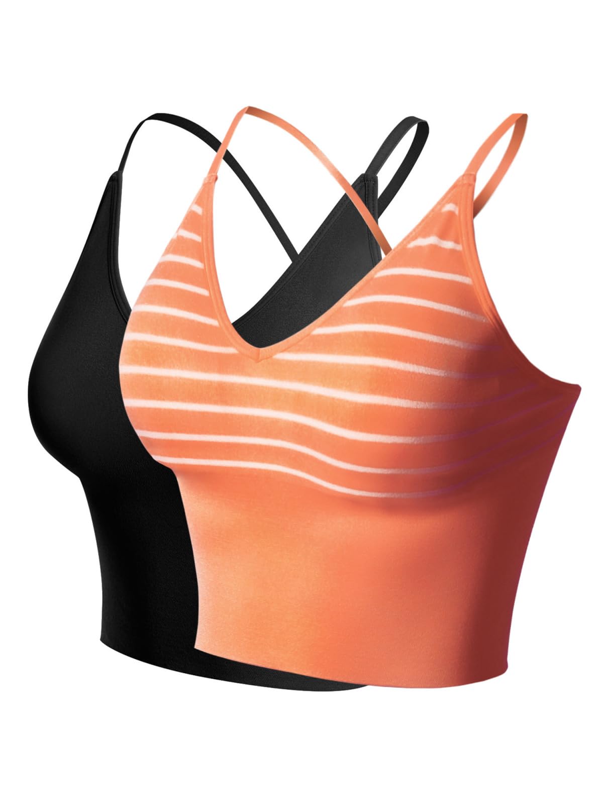 Design by Olivia Women's Padded Sports Bra Longline Workout Crop Top