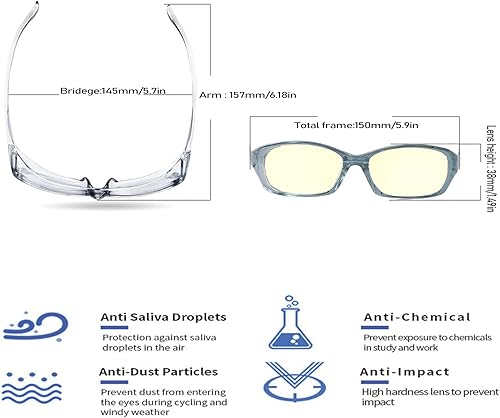 Miniatura 4 de Gafas de seguridad anti niebla gafas de seguridad azul protección lunette protección gafas para hombres y mujeres