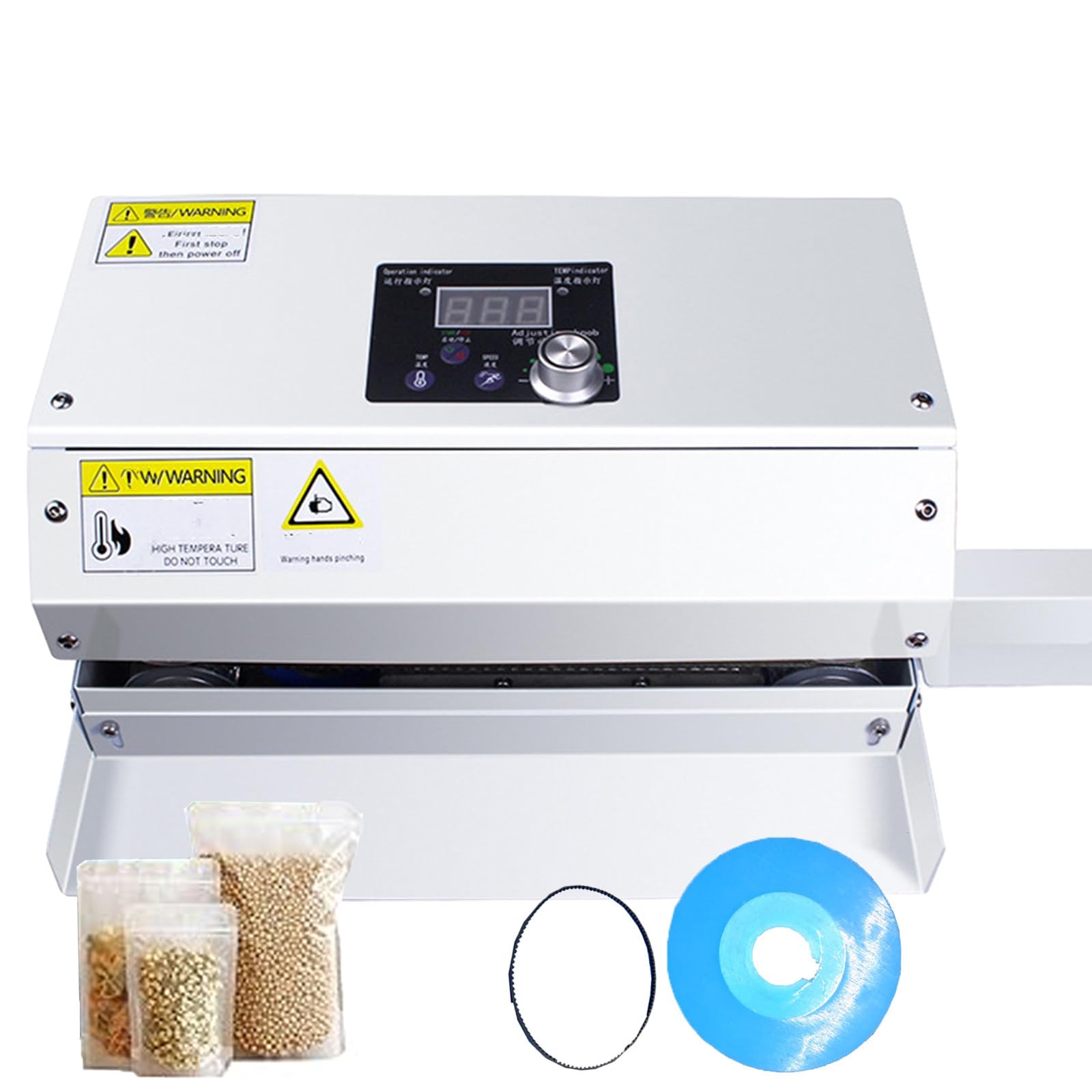 IUokLU Auto Continuous Sealing Machine/Food Bags Sealer Machine With Temp & Speed Adjustable, Film Thickness Up To 72 Mm/Horizontal Automatic Bag Sealing Machine