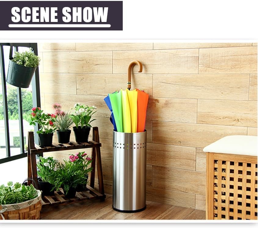 Miniatura 5 de Umbrella Storage Holder Stainless Steel Umbrella Standing Basket Easy Draining Umbrella Barrel Umbrella Organizing Container for Entryway Home Hotel