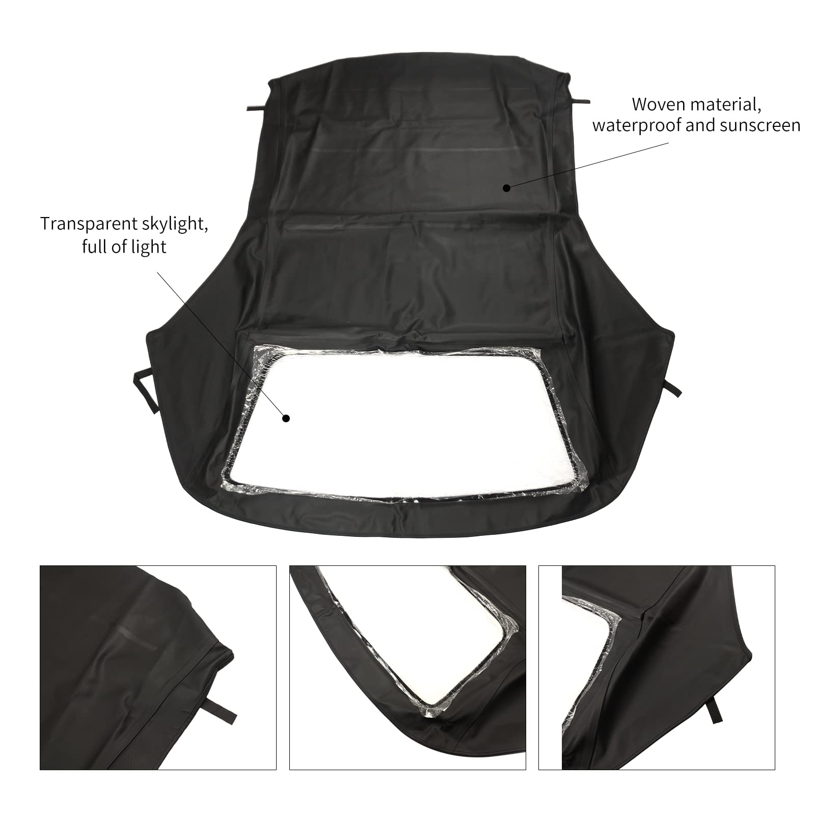 3661100047 Capot de Cabriolet Noir 5451 0302 Compatible avec 318i E36 1994-1998, 323 M3 E36 1998-1999