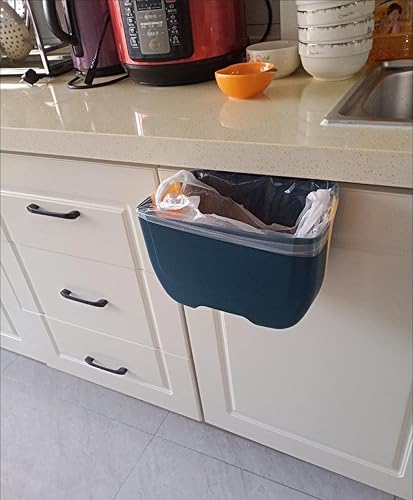 Miniatura 10 de Mini cubo de basura plegable colgante para puerta de gabinete de cocina pequeño cubo de basura plegable debajo del fregadero contenedor de basura