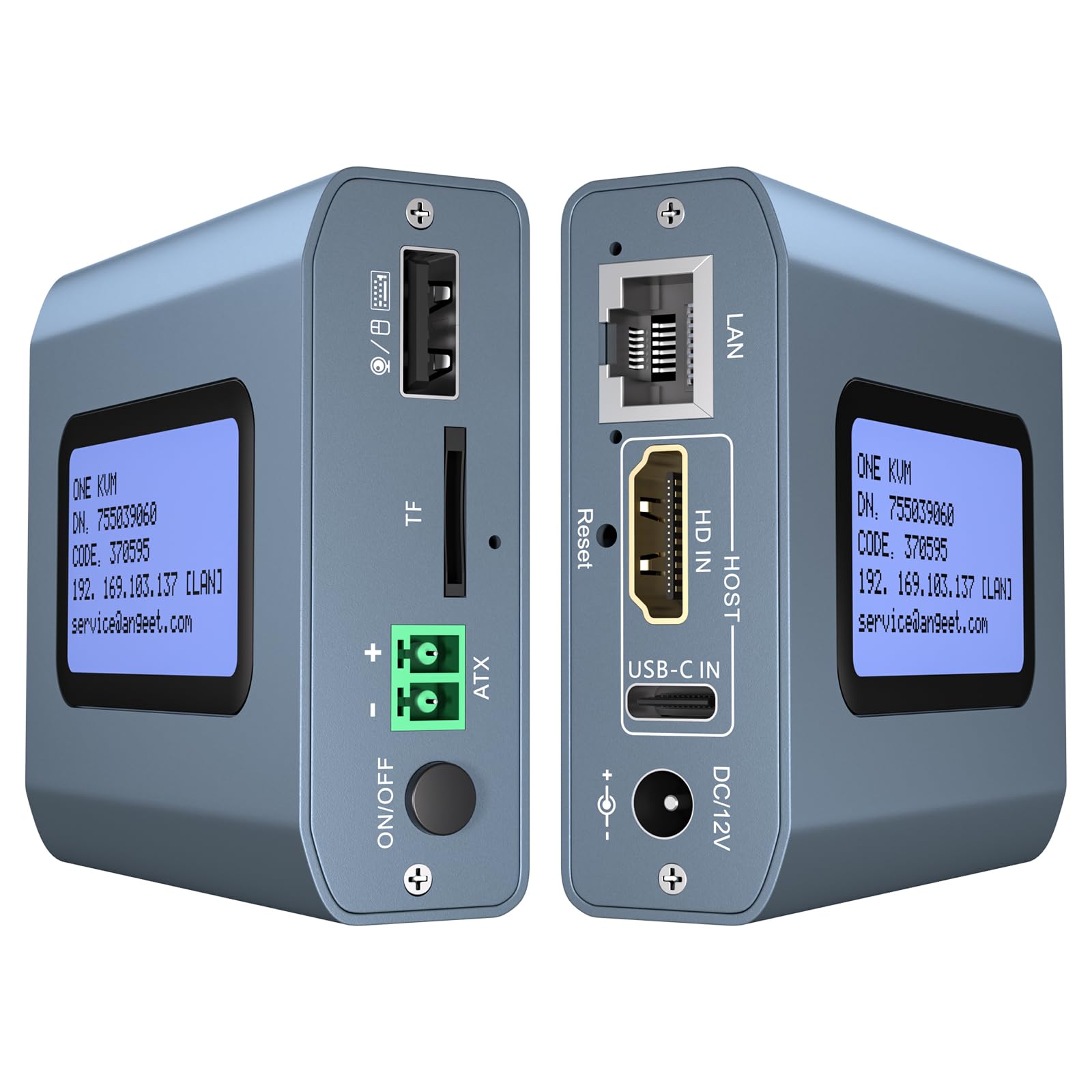 Remote KVM Over IP Internet,4K IP KVM Remote Control PC,Server,Remote Power Control, LCD Screen,ZeroTier, TF Card,Webcam,Wake, Install OS Via BIOS, Windows Mac Linux Android-image-3