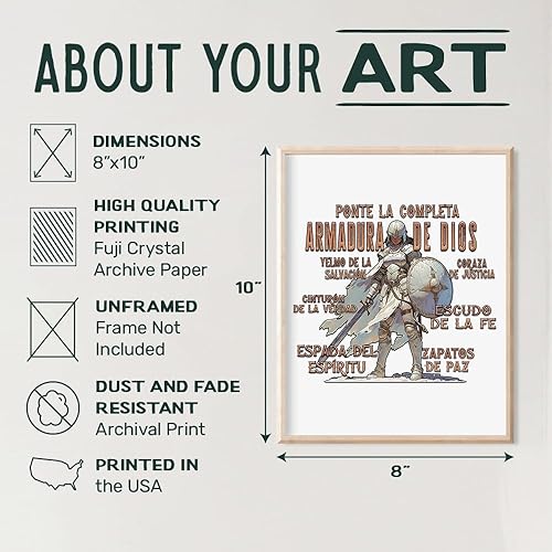 Miniatura 3 de La Armadura De Dios - Arte de pared y decoración - Arte mexicano - Decoración para mujer - Armadura de Dios regalos cristianos para mujeres -