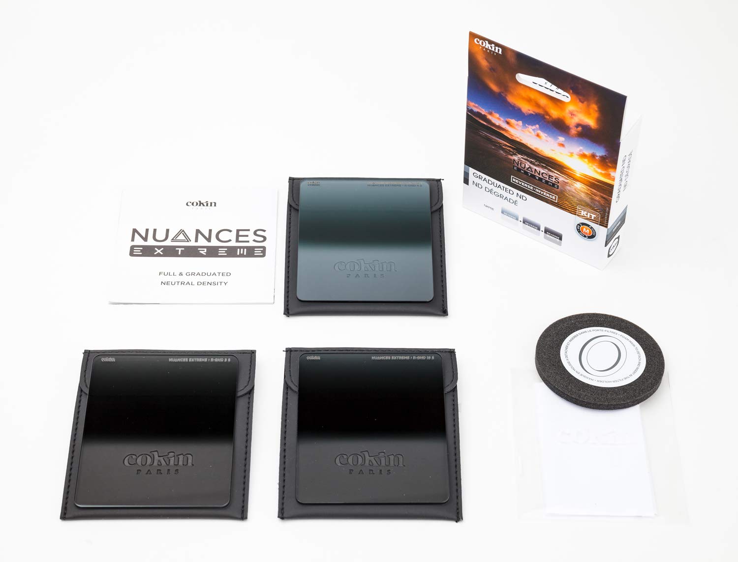 COKIN NUANCES Extreme Reverse Set GND4/GND8/GND16 Filtro Graduado Gris Inverso - Cristal Mineral Resistente - M (Serie P)