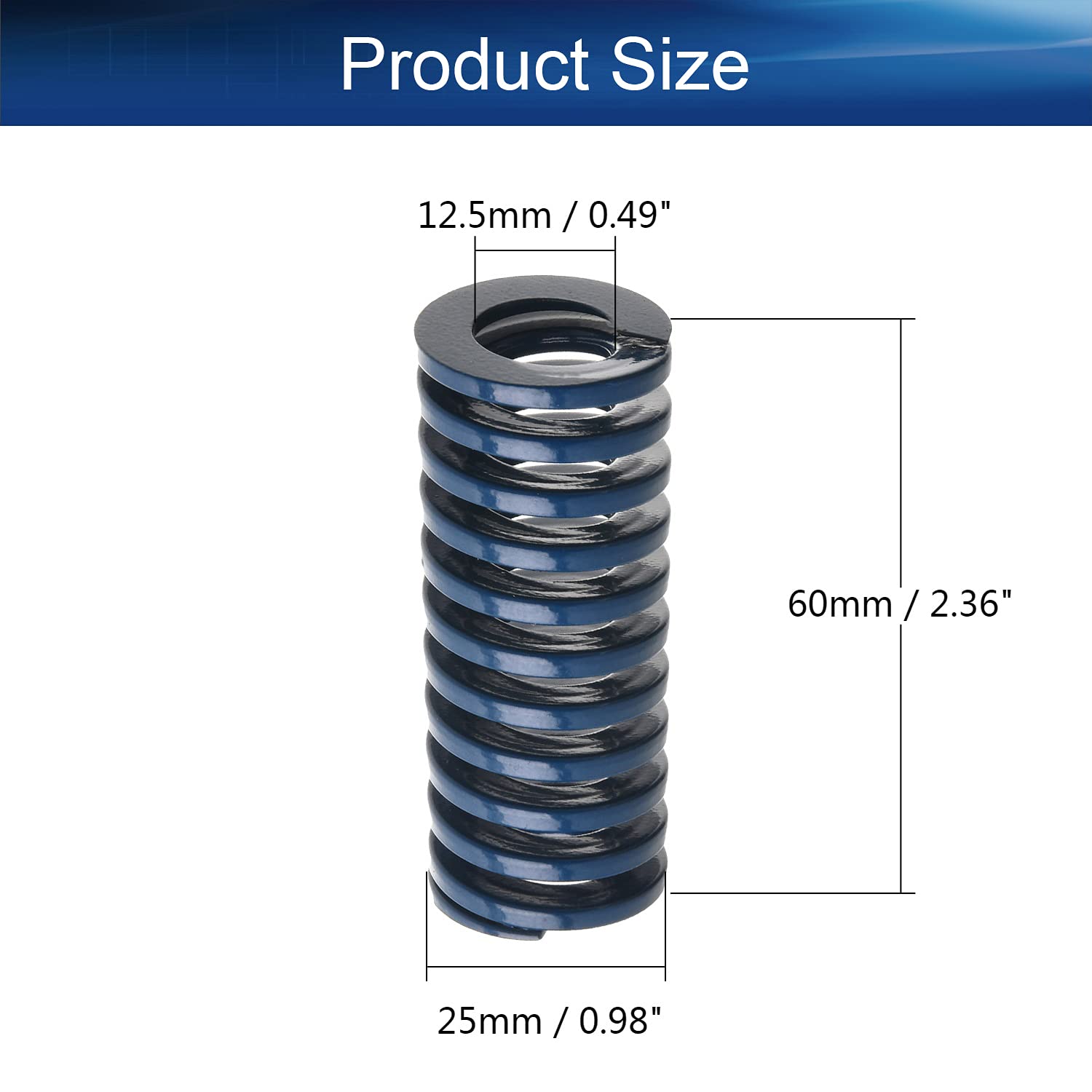Ressort de compression en acier à ressort, 1,8mm x 19mm x 55mm, bobine cylindrique de retour de libération, 5 pièces, 5 pièces, 1,8mm x 19mm x 55mm