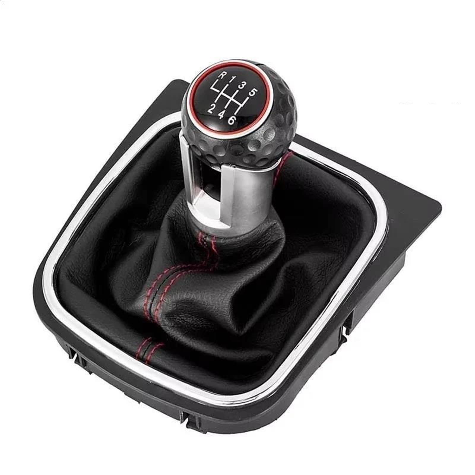Fhuwaz 6 Speed Car Gear Knob For Golf 5 Mk5 R32 Gtd Gti 6 Mk6 R20 2004-2013 Car Stick Lever Shifter Handball With Gaiter Boot Cover Gear Shift Knob(6 Speed)