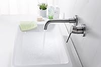 Vista 5 de Sumerain - Grifo de pared para baño (níquel cepillado, mango único, válvula de latón oculta)