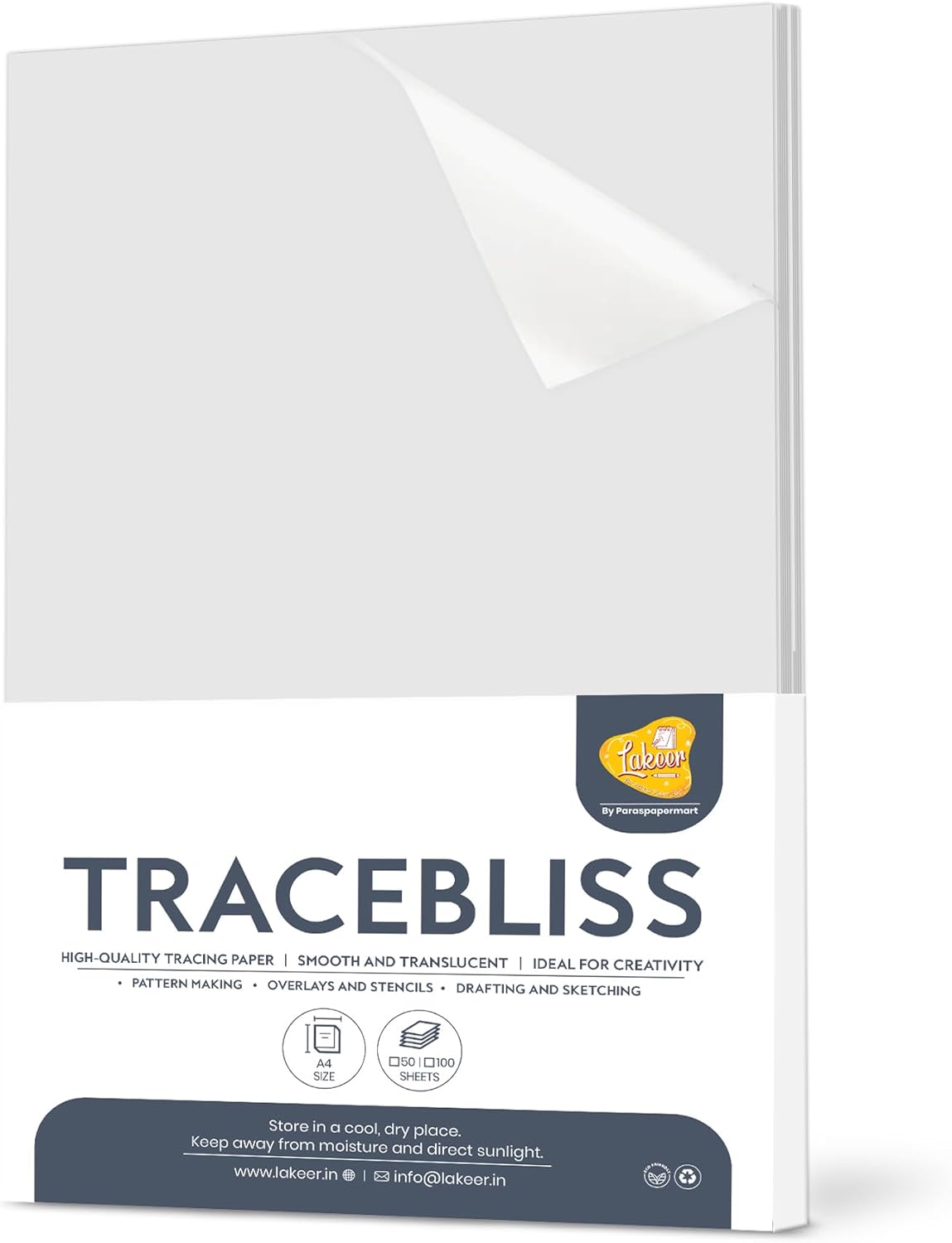 Lakeer A4 Tracing Paper Pack of 100 Sheets