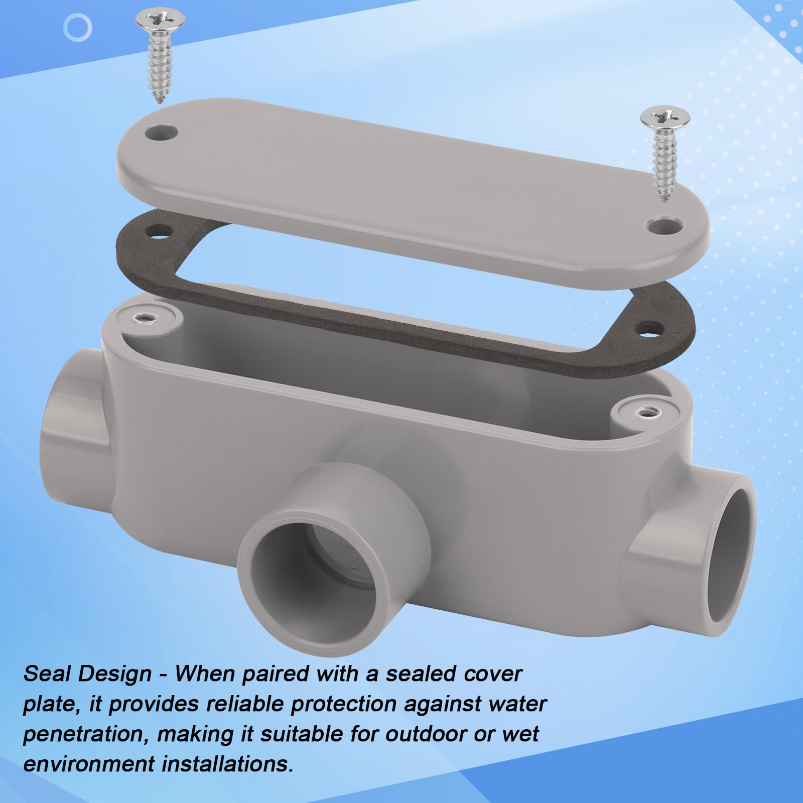 PVC Conduit Fittings - 4 Pack T Type Bodies -3