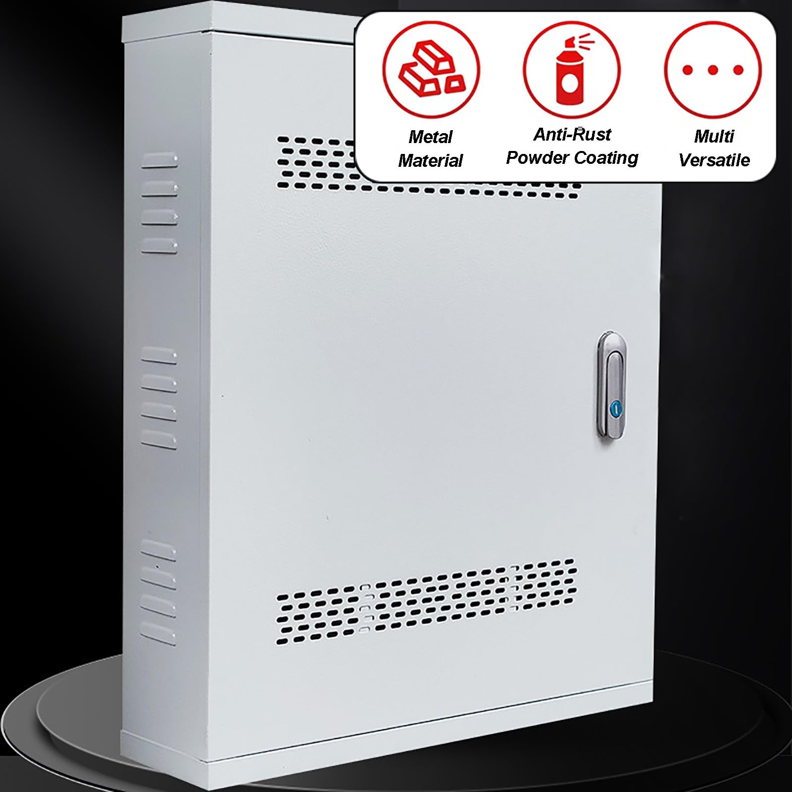 Armario Electrico de Acero Laminado en Frío, Caja Estanca Exterior Electrica, Cuadro Electrico Superficie Protección IP30 con Abrazadera Ajustable para Dispositivos(60x50x15cm/24x20x6in)