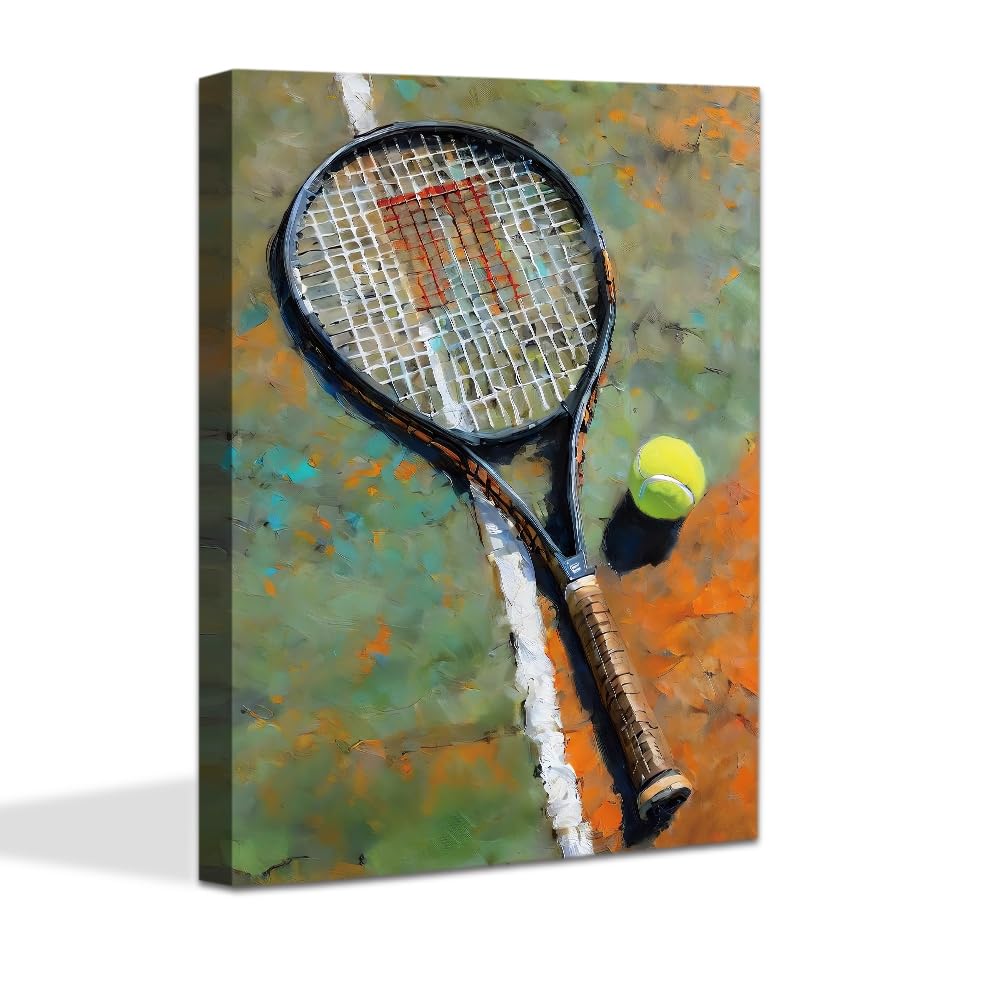 Poster d'art mural de tennis encadré pour personnaliser une chambre d'ado ou un bureau