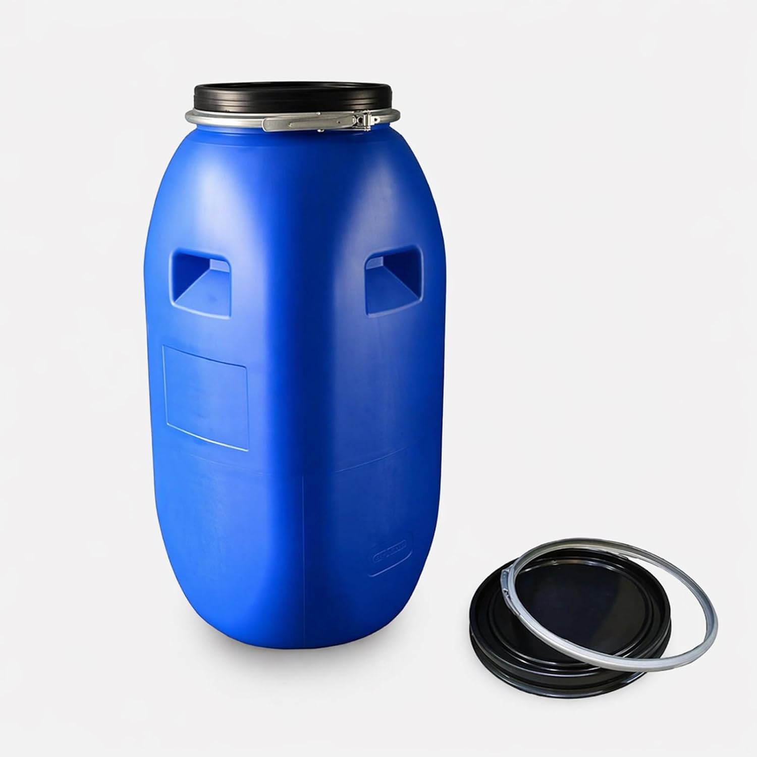 Multipurpose Storage Barrel with Lid Plastic Water Barrel and Blue Barrels for Indoor Outdoor Use Laundry Supplies, Garden Storage and Household Utility, Reusable Open Top Shipping Barrels(100L)