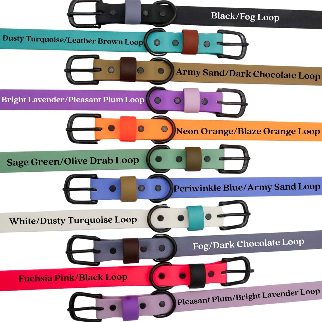 Waterproof and Odor-Resistant Dog Collar, Flexible, Easy to Clean, Multiple Colors, Multiple Sizes (Fuchsia Pink with Black Loop, Extra Large)