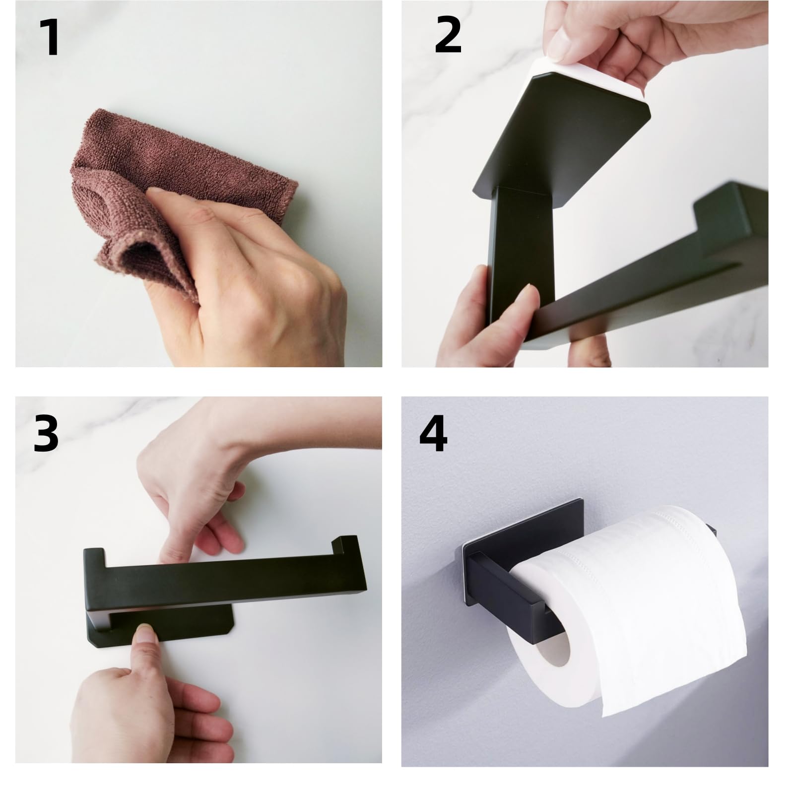 Portarotolo Carta Igienica Autoadesivo - Senza Fori, Acciaio Inox, Con 4 Ganci