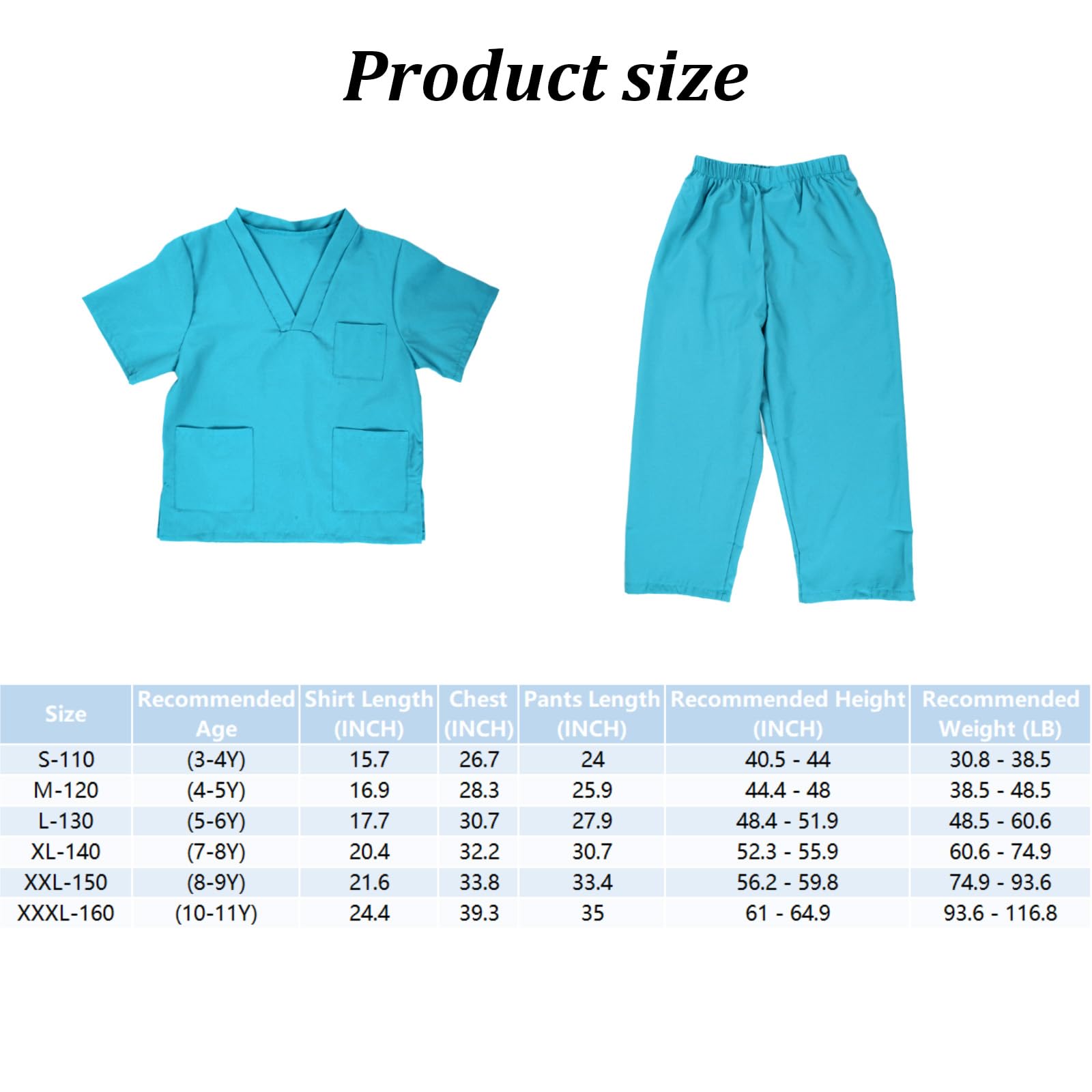 ASFWAGQ Doctor Costume for Kids Nurse Peels with Accessories Halloween Cosplay Dress-up Doctor Play Set for Boys and Girls (Green, XL) - Image 2