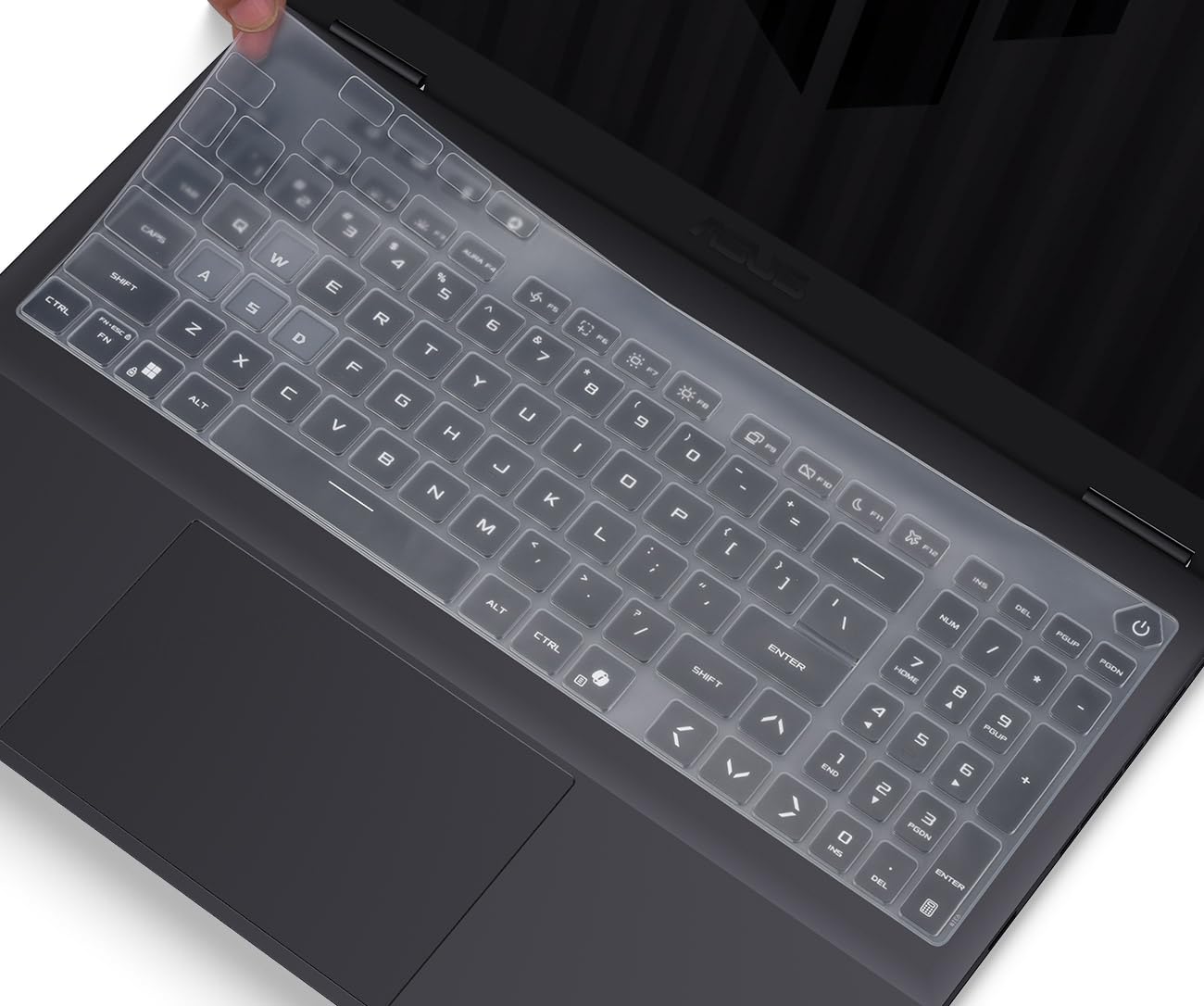 Keyboard Cover Skin for 2025 ASUS TUF Gaming 16" F16 FX608 FX608JH FX608JPR FX608JMR FX608JP FX608LP FX608LM Series Laptop Keyboard Skin Protector, 2025 ASUS TUF Gaming F16 Accessories, Clear